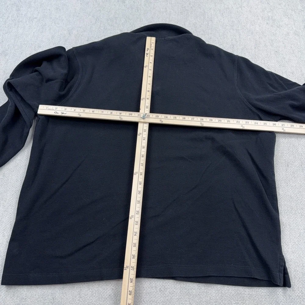 Polo Ralph Lauren Sweater Men XXL 2XL Black Pullover Quarter 1/4 Zip Estate Rib